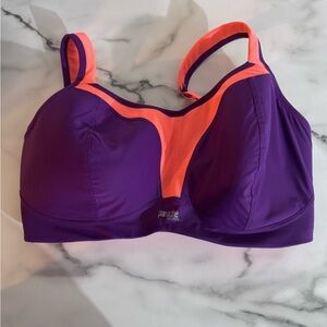Panache Purple and Coral High-Impact Sports Bra